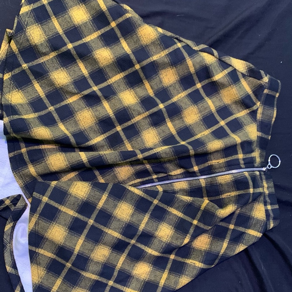 yellow plaid skirt